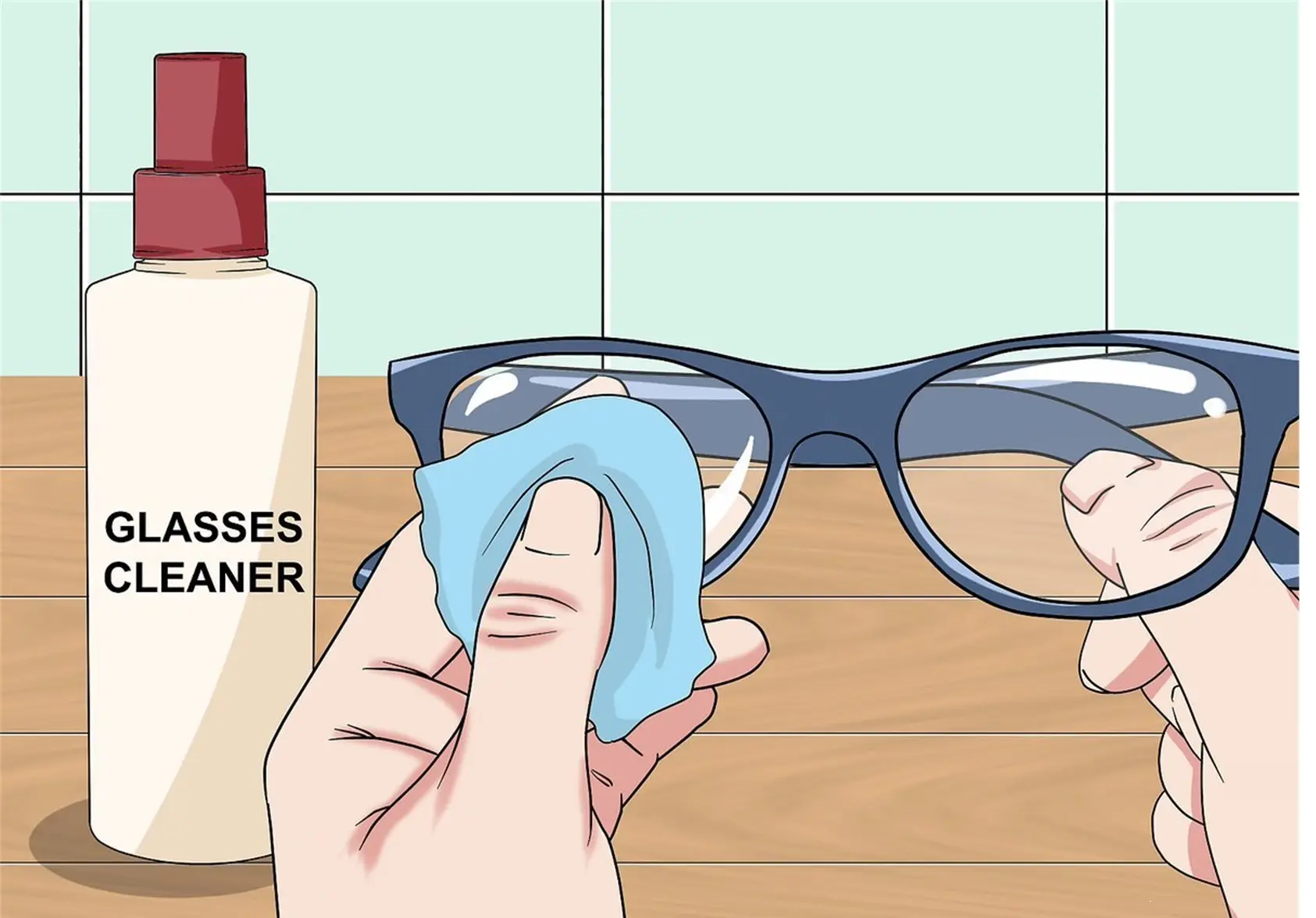 چگونه با استفاده از دستمال و اسپری شیشه عینک را تمیز کنیم